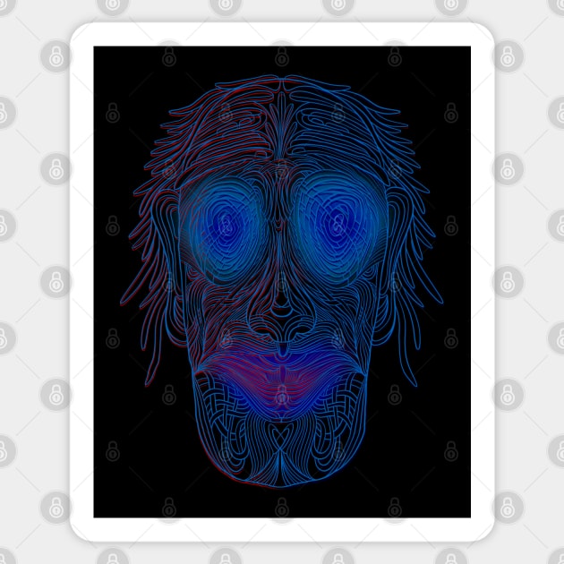 Weird bug eyed face drawing Sticker by DaveDanchuk